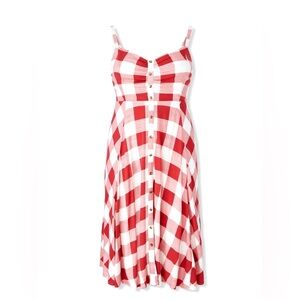Torrid Red and White Checkered Sundress (NWOT)